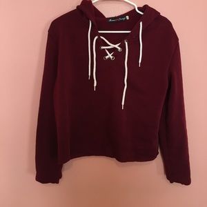 Maroon cropped hoodie